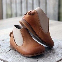 Emel Camel Brown Leather Bow Shoes with lining E2593-K3