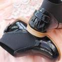 Emel Black Patent Bow Shoes E2593-k5