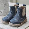 Emel navy leather ankle boots E1967-7