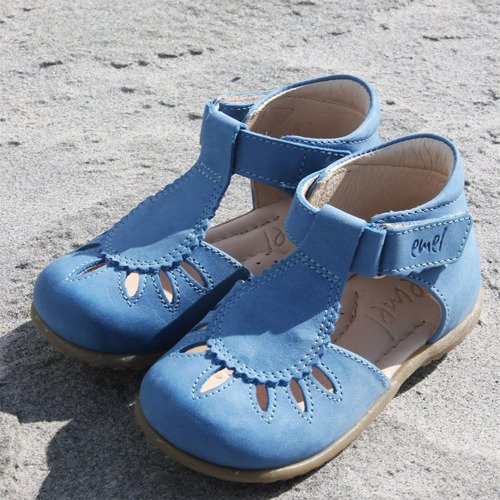 Blue store leather sandals