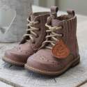 Emel Brown Leather Brogue Ankle Boots E2519
