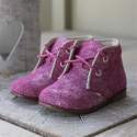 Emel Pink Suede Leather Ankle Shoes E2351-3